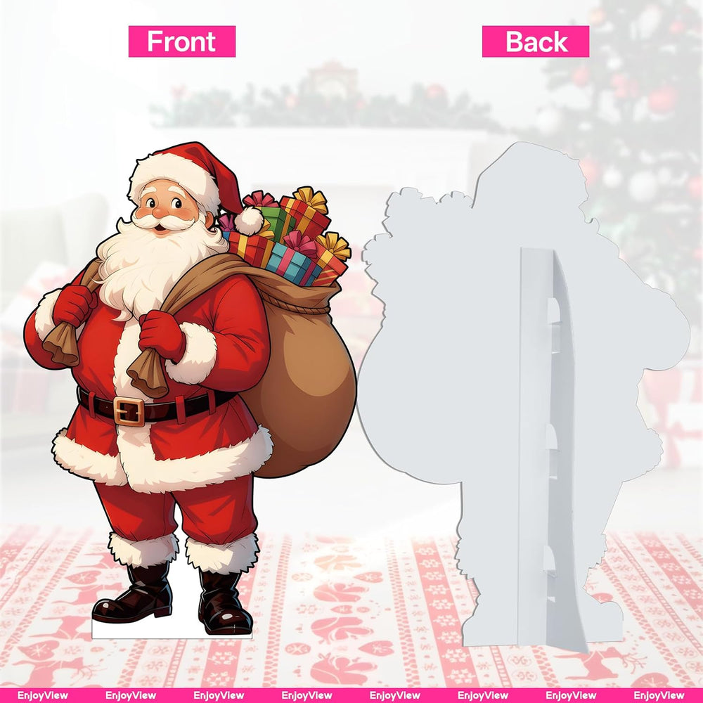 Xmas Cardboard Cutout Standup Santa Claus, 5FT, Party Photo Prop