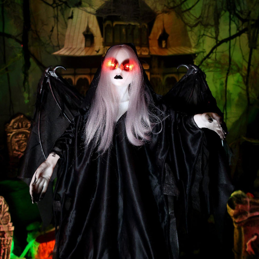 Haunted Hill Farm 3.1-Ft. Winged Creepy Girl Animatronic