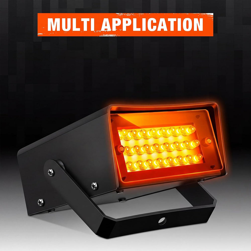 Treela 4 Pack Strobe Party Light Small Bright LED Outdoor, Orange, 24 LED
