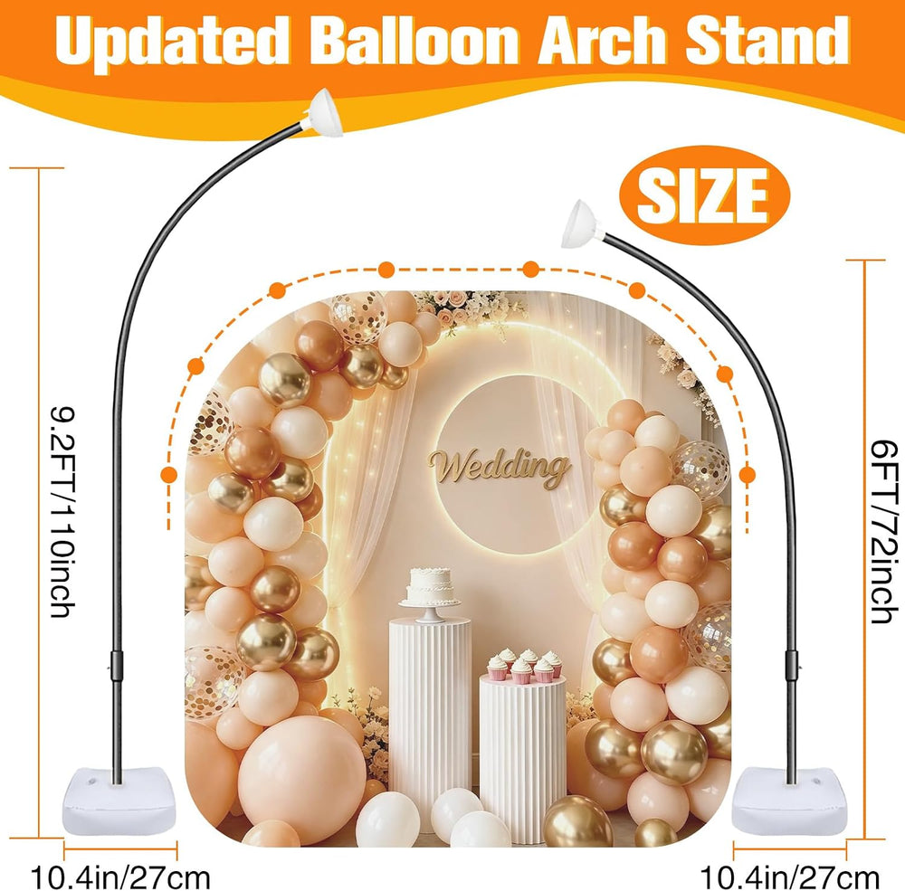 Balloon Arch Stand for Party Decoration 9.2FT & 6FT - Black