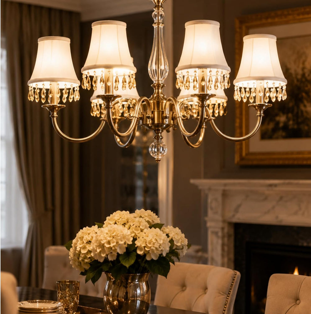 Royal Designs, Inc. CS-310B-5WH-6 Beaded Bell Chandelier Shade, 3 x 5 x 4, Wh...