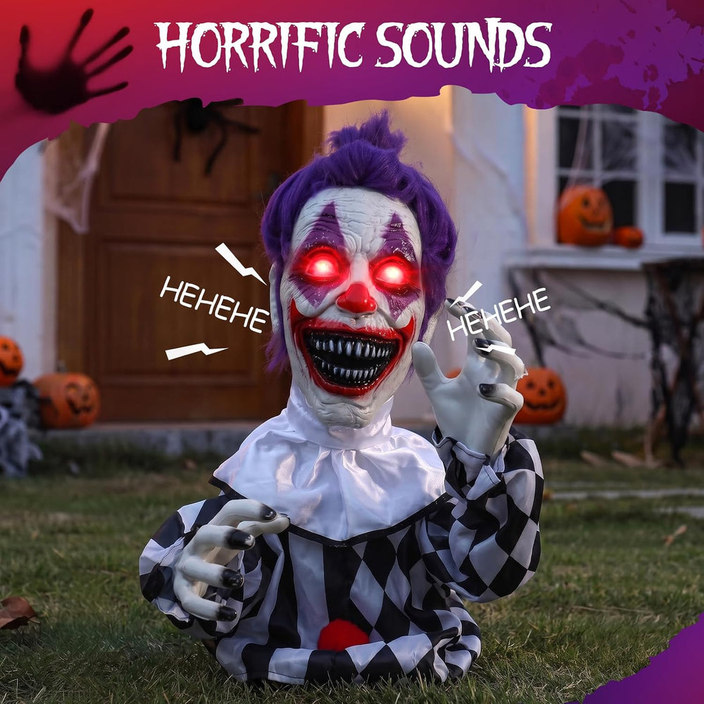 Halloween Skeleton Decor Decorations Outdoor Animated Scary Clown