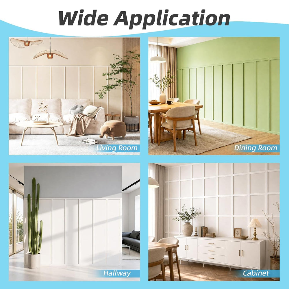 Art3d Premade Paintable Board and Batten Wainscoting Kit, 167.32 x 70.08 in