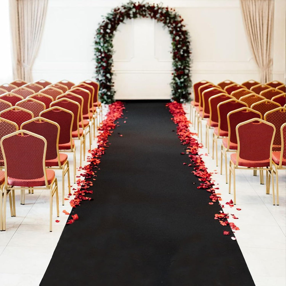 VOK Black Aisle Runner Carpet Rugs for Partys & Events, Premium 160 GSM F...