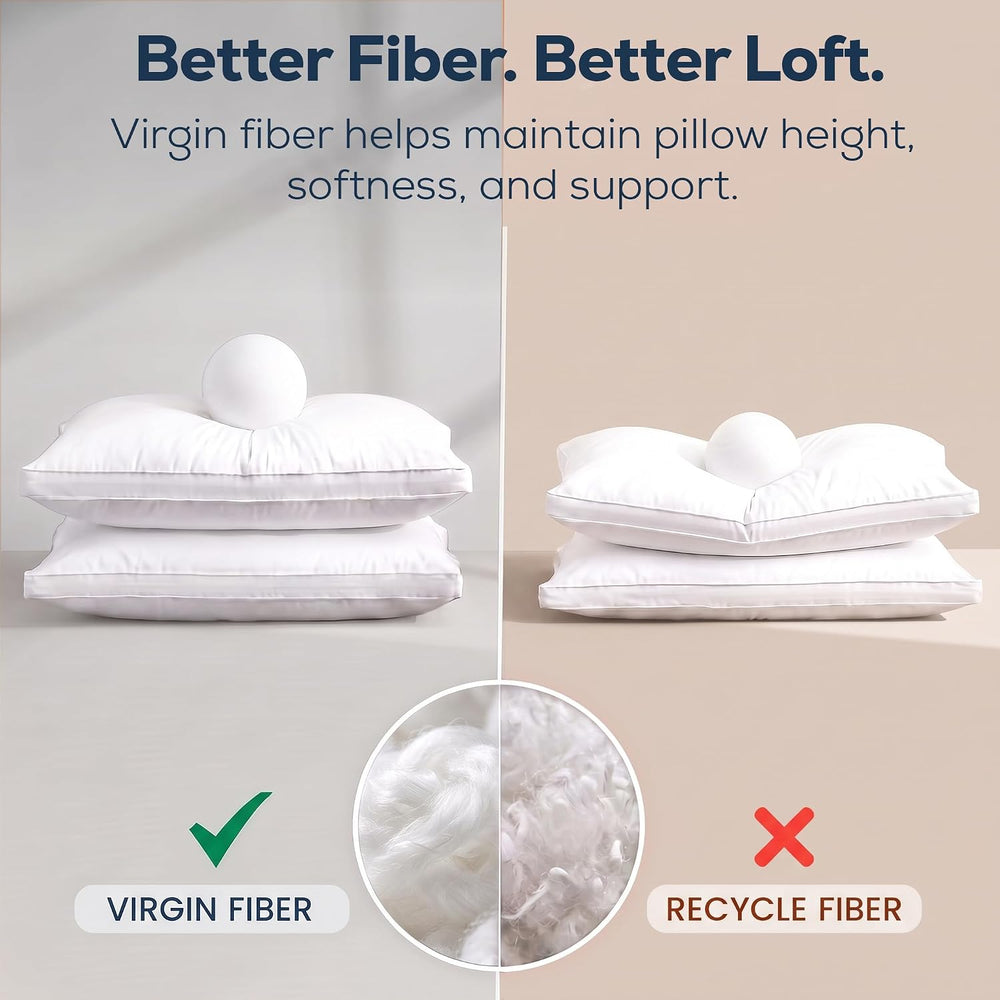 Utopia Bedding Gusset Bed Pillow, Hotel Pillows Standard Size Set of 2