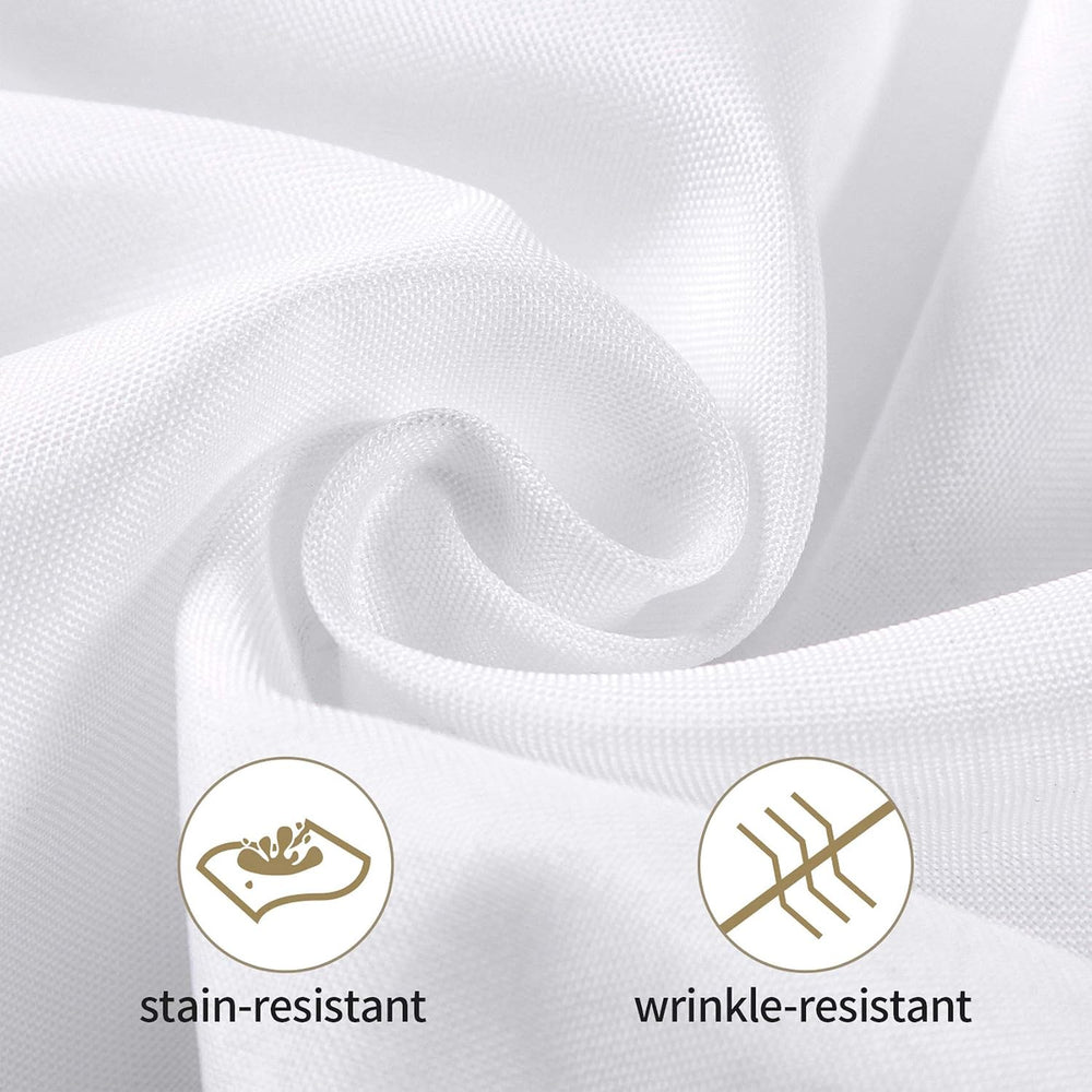 50pcs Polyester Cloth Napkins - 17 x 17 inch White Dinner Washable Napkins wi...