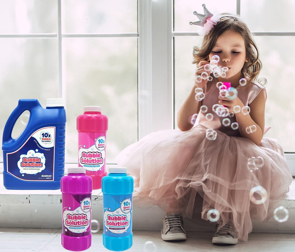 2-Pack 100 oz Concentrated Bubble Solution, Refills up to 8 Gallons, Non-Toxi...
