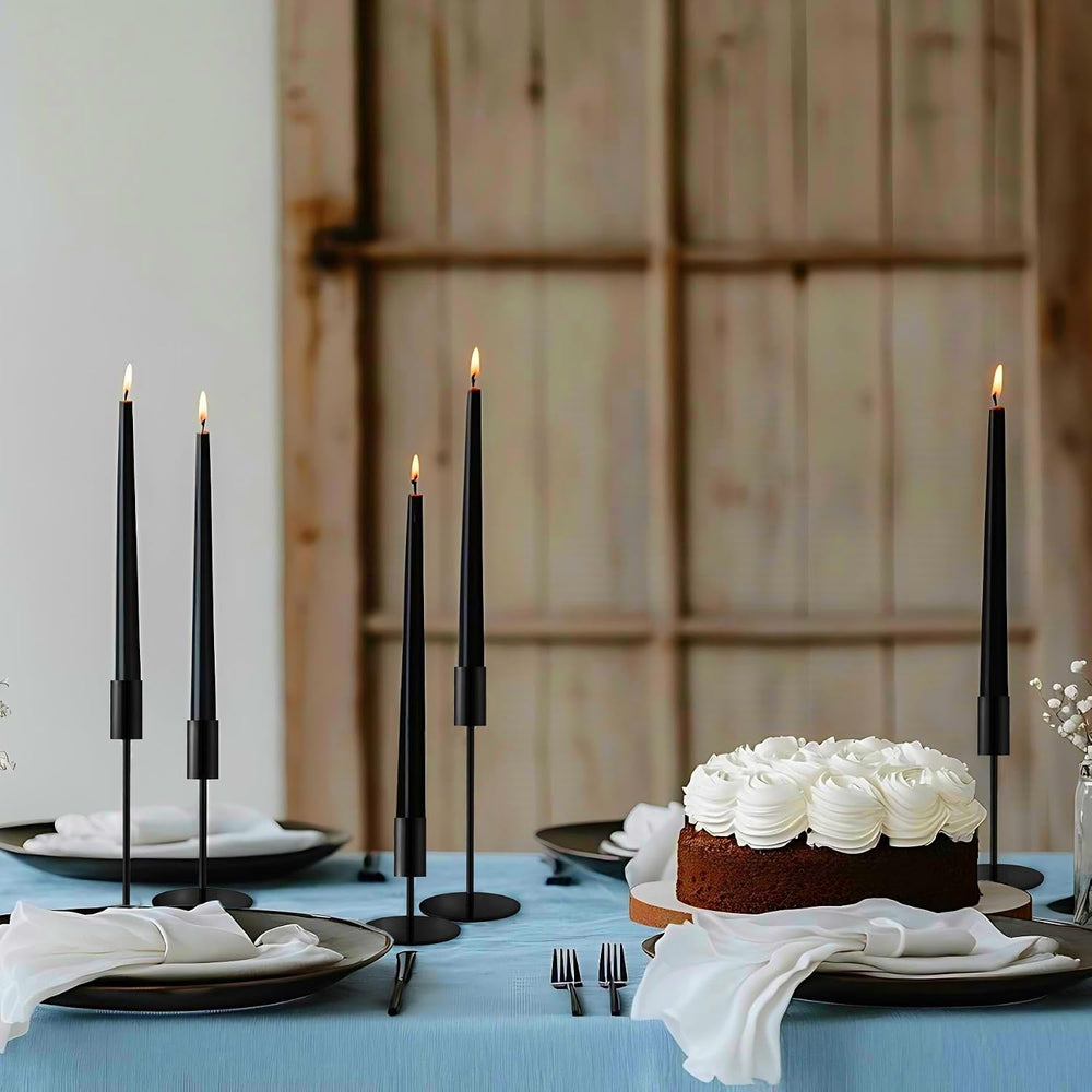 Black Candlestick Holders, Set of 15,Modern Minimalist Taper Candle Holders