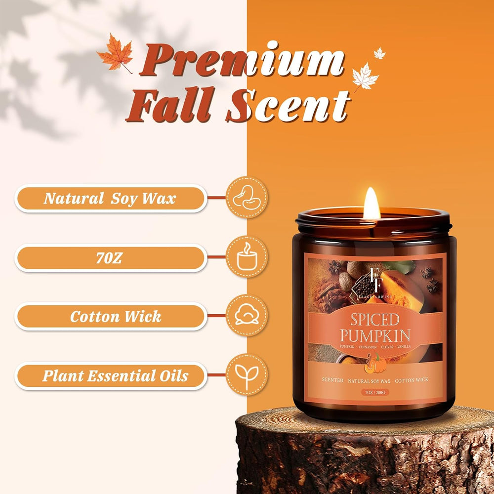 Fall Candles Set, 6 Pack Candles for Home Scented Natural Soy Wax, Autumn Gif...