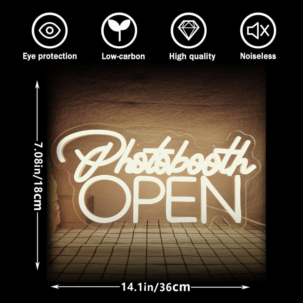 PhotoBooth Neon Sign for Wall Decor Dimmable Photobooth Neon light with USB O...
