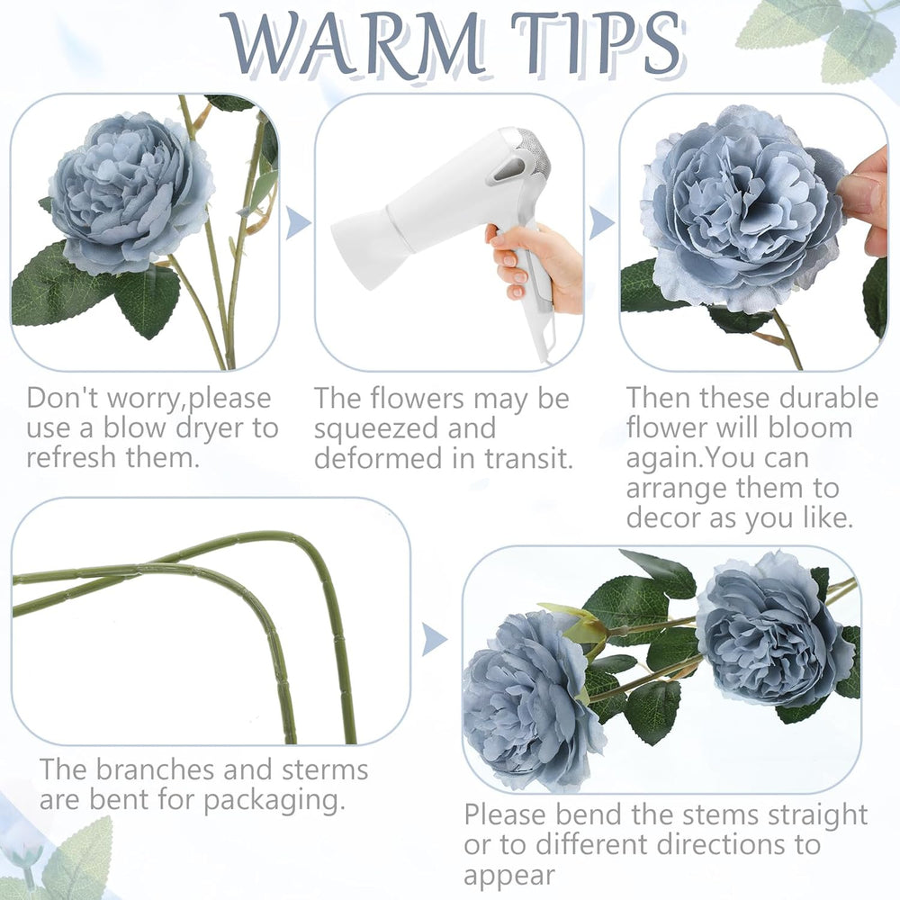 36 Bundles 36 Bundles Artificial Flowers Peonies Roses 108 Heads Fake Silk Pe...