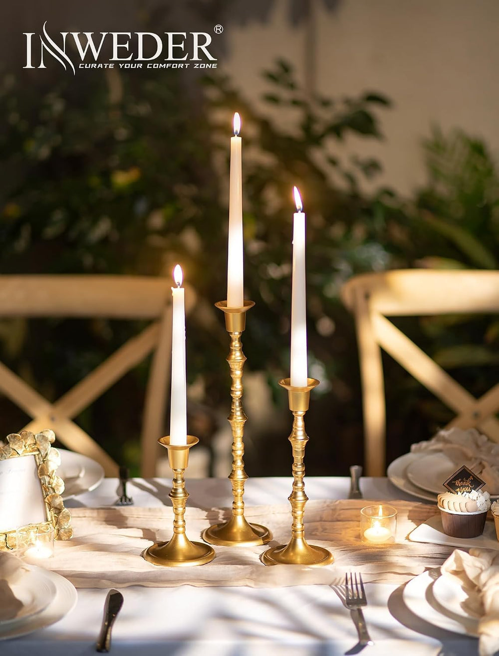 Gold Candlestick Holders Vintage: Brass Taper Candle Holders