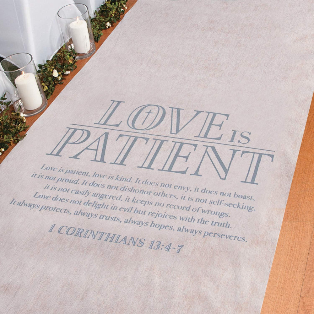 Fun Express Love is Patient Wedding Aisle Runner, White