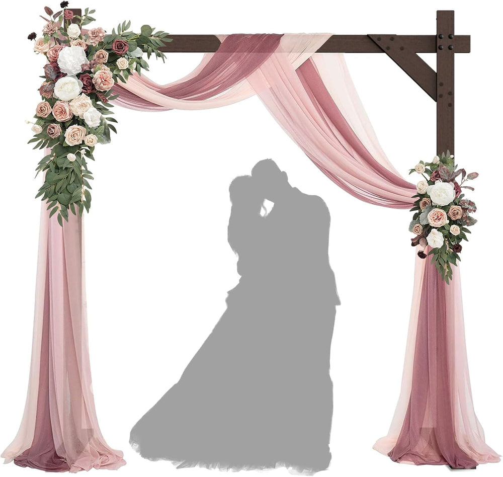 Wedding Arch -7.48FT Square Wooden Wedding Arches for Ceremony, Wood Arbor Ba...