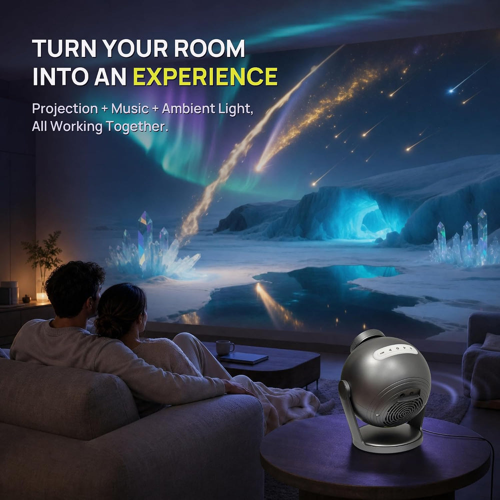 Gray Galaxy Projector for Bedroom, 60 Scenes, 12 Themes