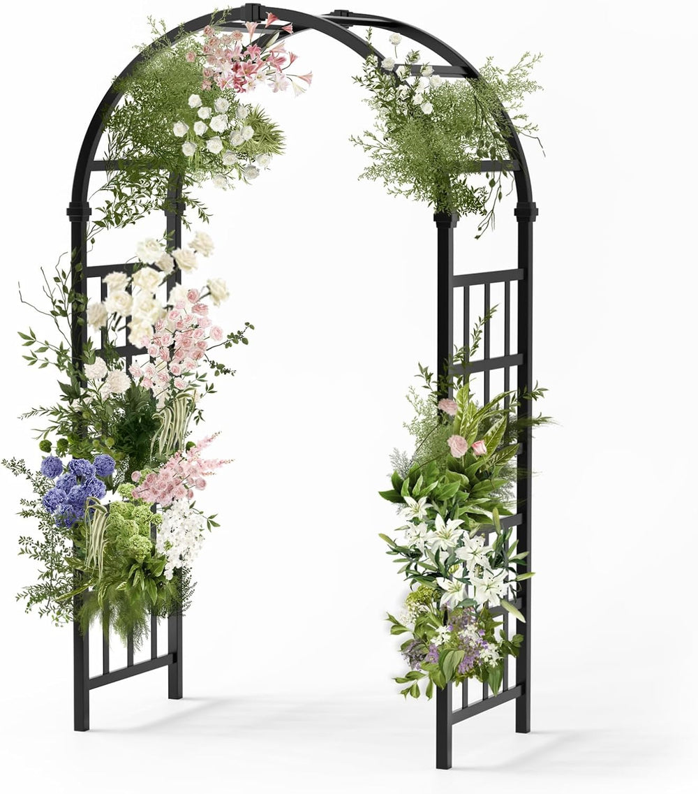 Extra Large Black PVC Garden Arch Trellis for Climbing Plants