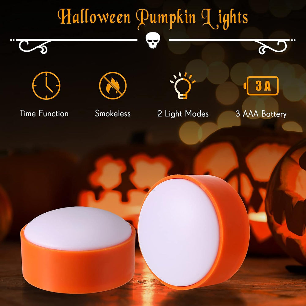 Riakrum 12 Pcs Pumpkin Lights with Remote & Timer, Orange