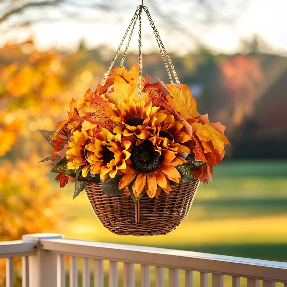 16 Bundles Artificial Fall Flowers with Maples, Fall Orange