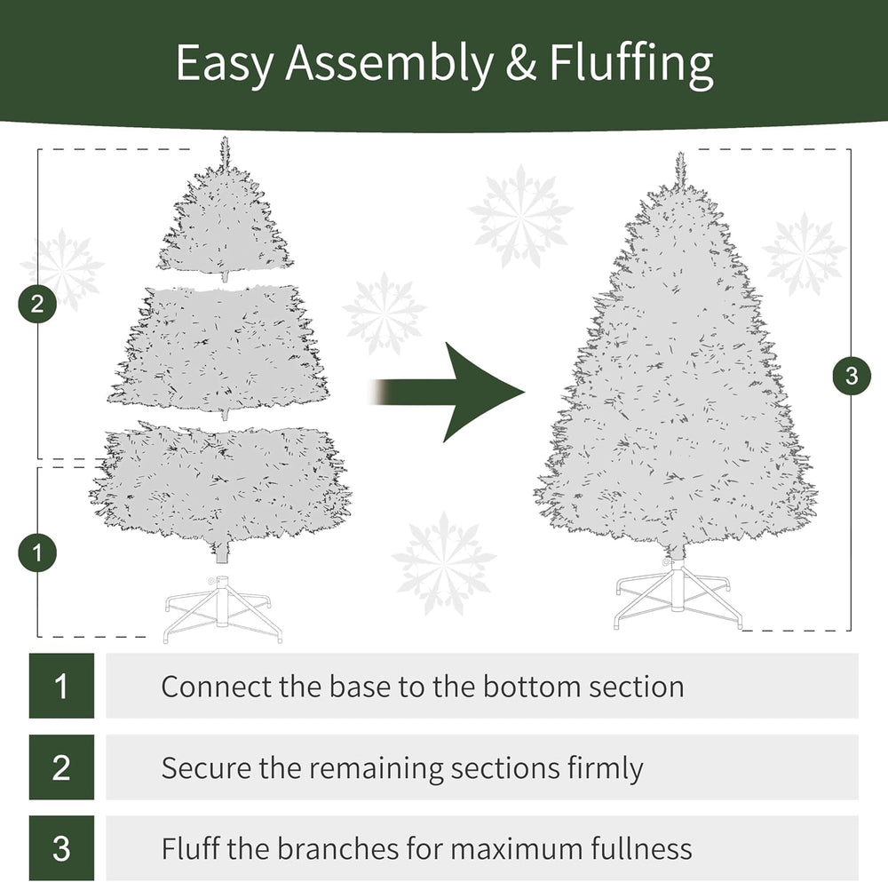 Puleo International 6.5ft Pre-Lit Flocked Aspen Fir Christmas Tree with 500 C...
