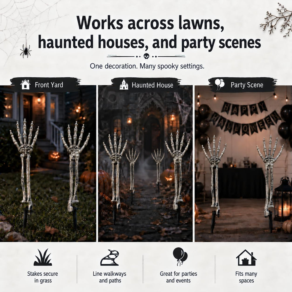 Halloween Decorations Outdoor, 8 Pcs Skeleton Arms Yard Stakes,17.7in