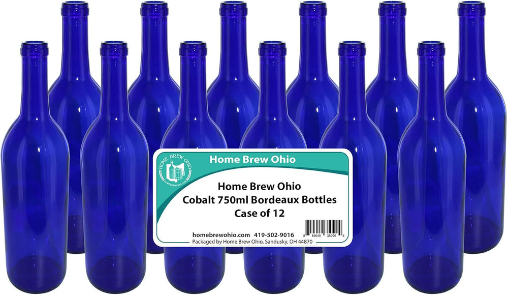 Home Brew Ohio Cobalt 750ml Bordeaux Bottles Case of 12