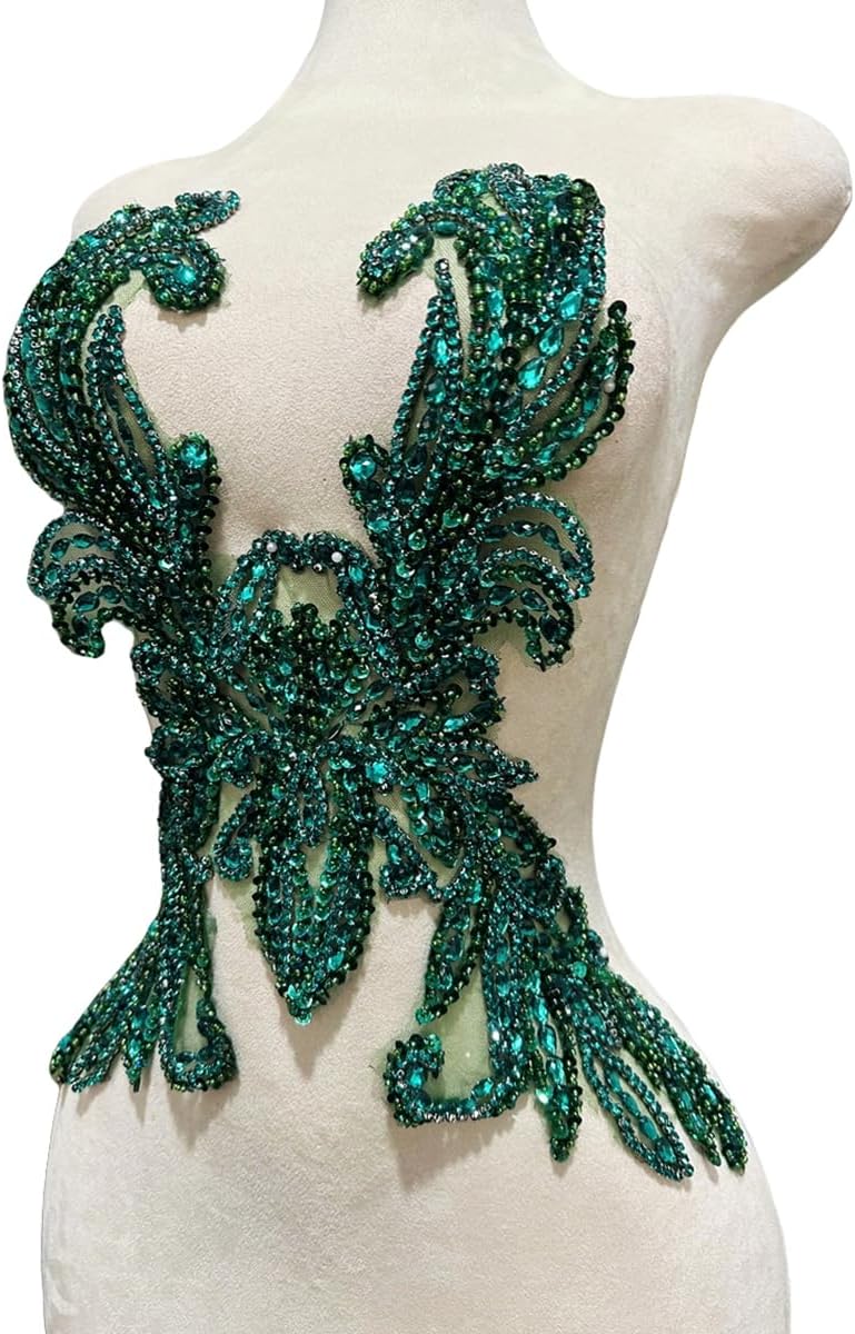 Pure Handmade Rhinestones lace Applique Accessories handsewing Beads Stones T...