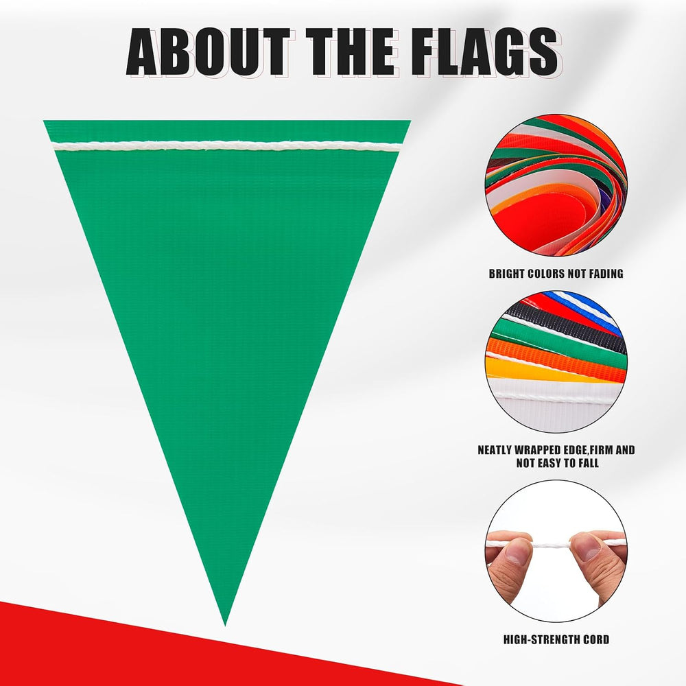 Safety Warning Highly Visible Pennant Banner Flags(45pcs,105ft,Multicolor)