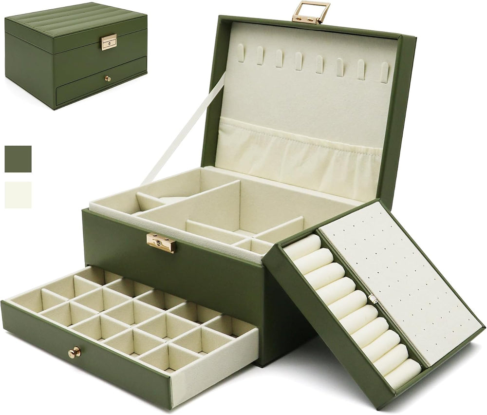 Jewelry Organizer Box, Jewelry Box Organizers for Women Girls, 3 Layers Large...