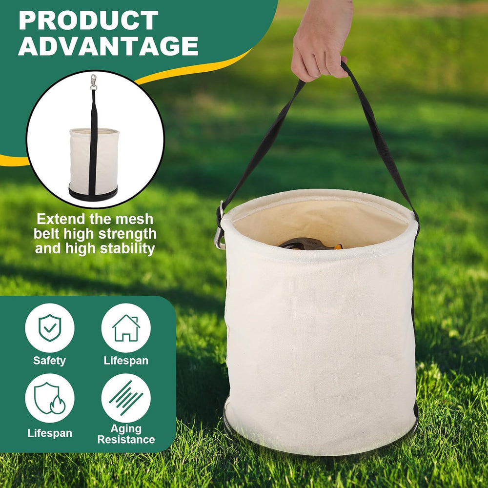 Lemecima Utility Canvas Bucket 15" x 12" All Purpose Truck Tool Buc...