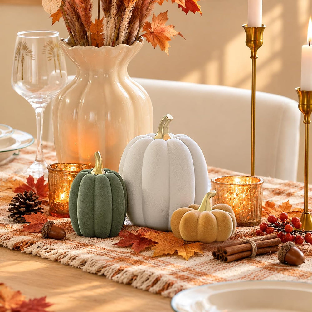 WDS WONDROUS Fall Pumpkin Decor, Faux Artificial Pumpkin for Home Table