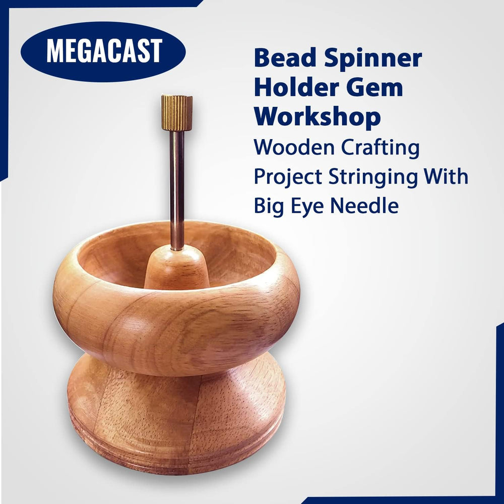 MegaCast Wooden Bead Spinner, Bead Loader Spinner with Needle Jewelry Making ...