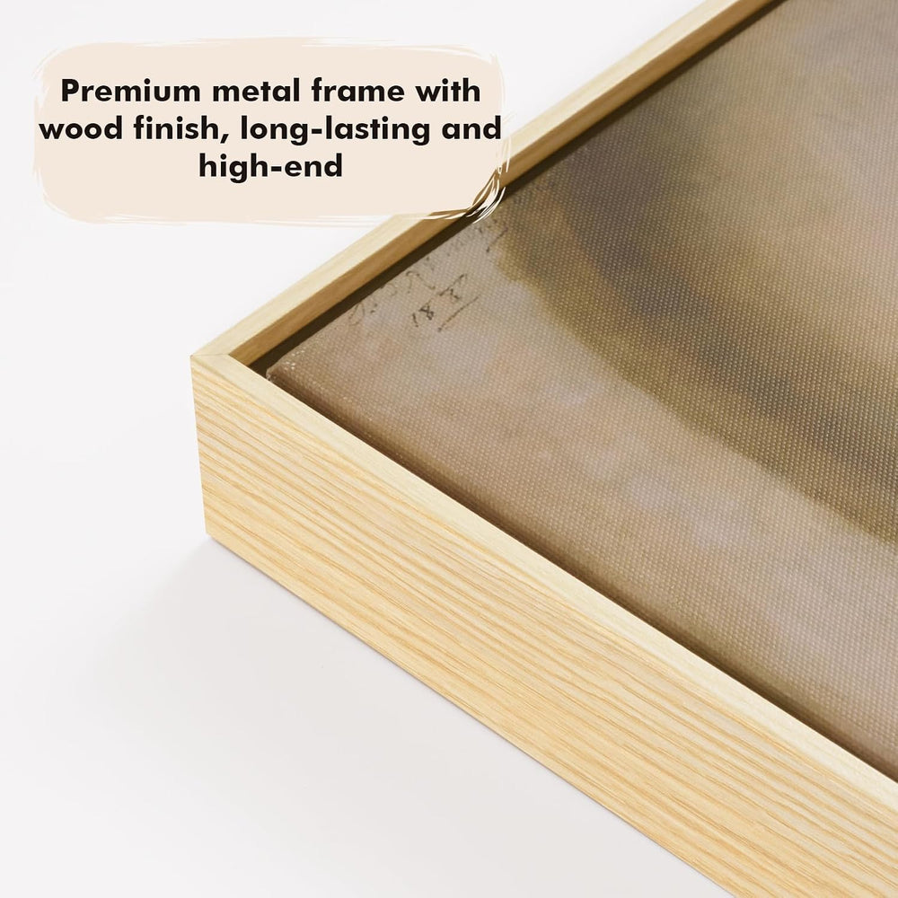 Floating Frame for 12x16 Canvas Painting,1.5" Deep,Natural Woodgrain