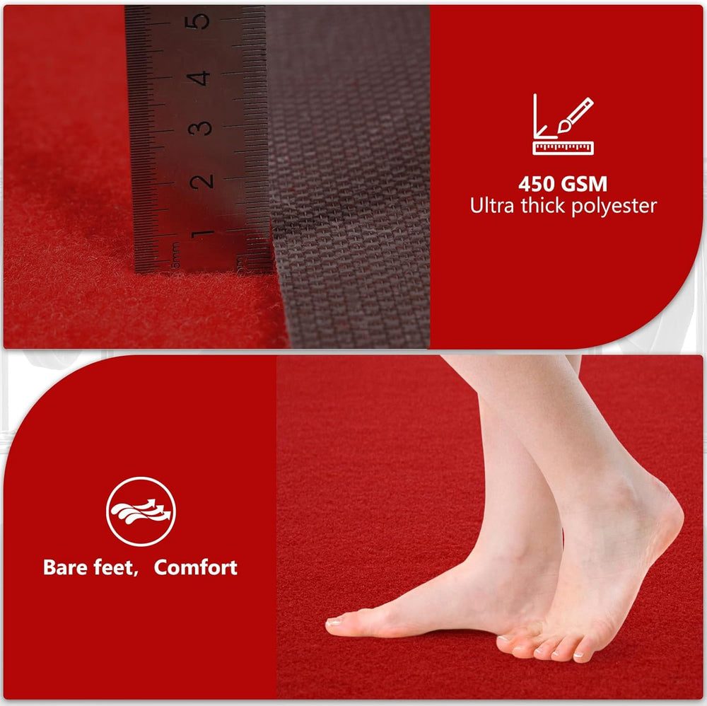 PBHEPJ 4ft x 20ft Extra Thick Red Carpet Runner for Party & Hollywood, Fe...