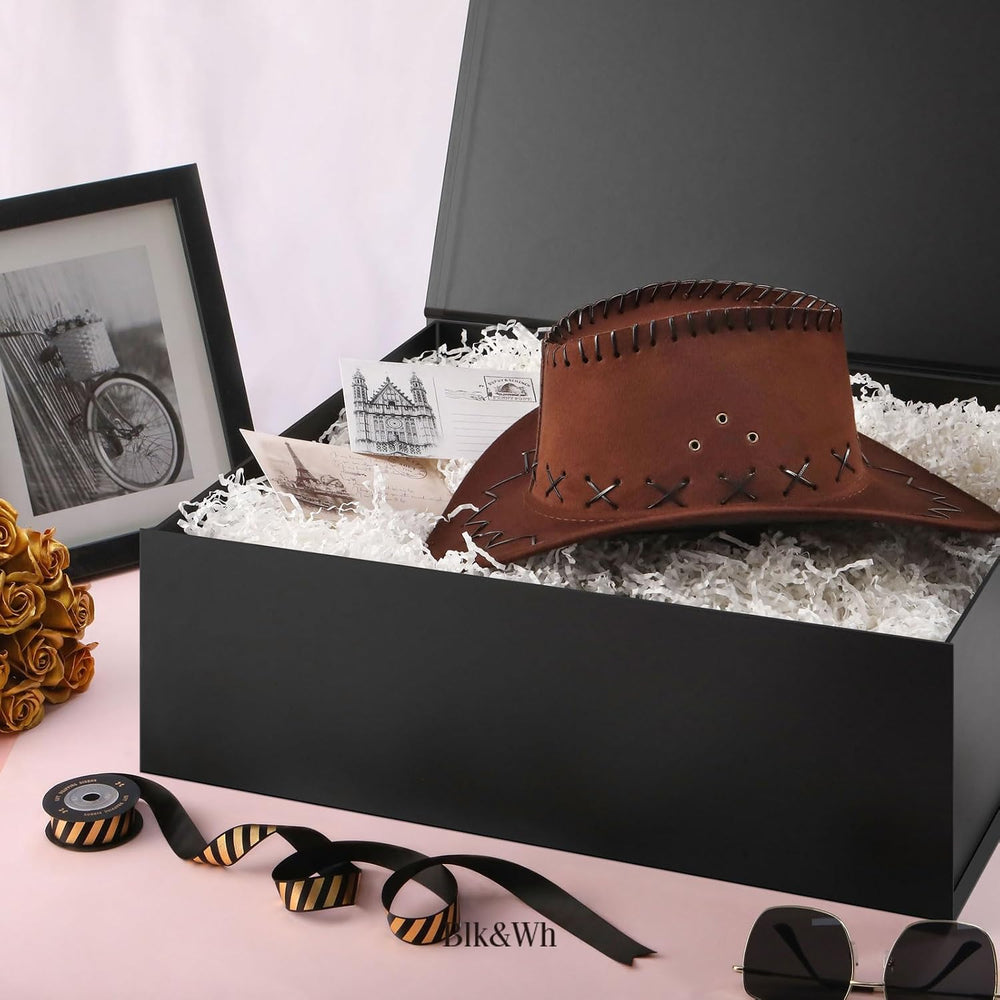 Extra Large Gift Box with Lid 19.2x15.8x7 Inches (Matte Black)