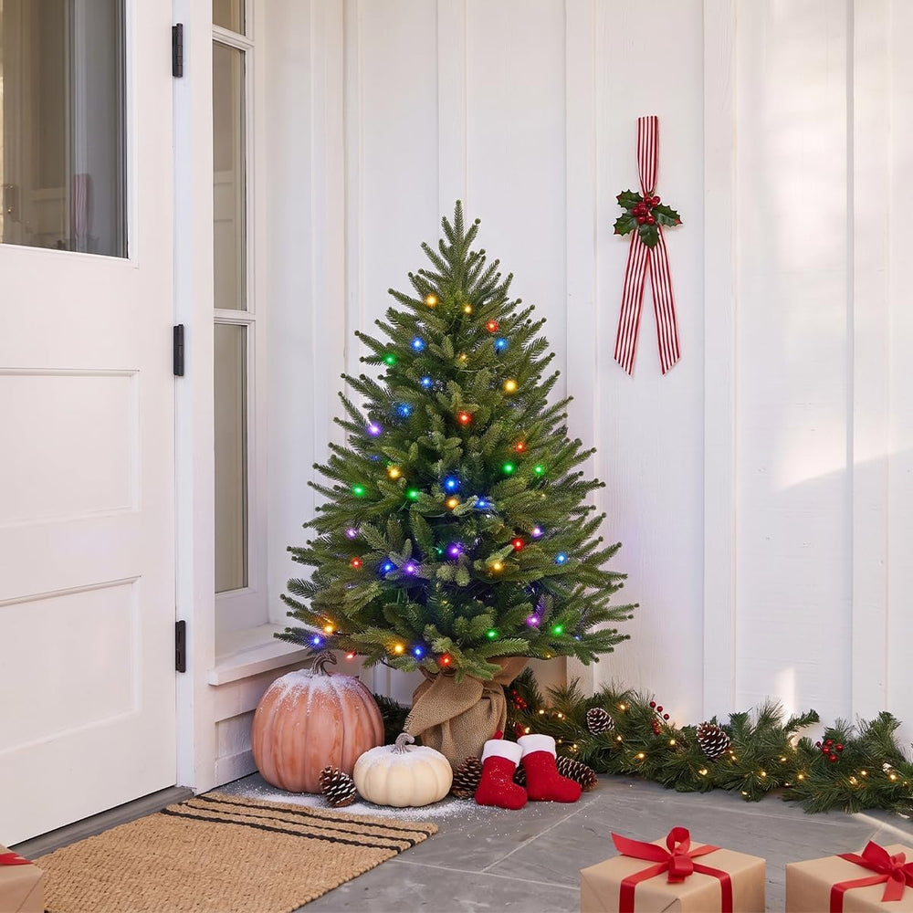 Somikis 3ft Pre-Lit Artificial Mini Christmas Tree for Tabletop Desk Decor