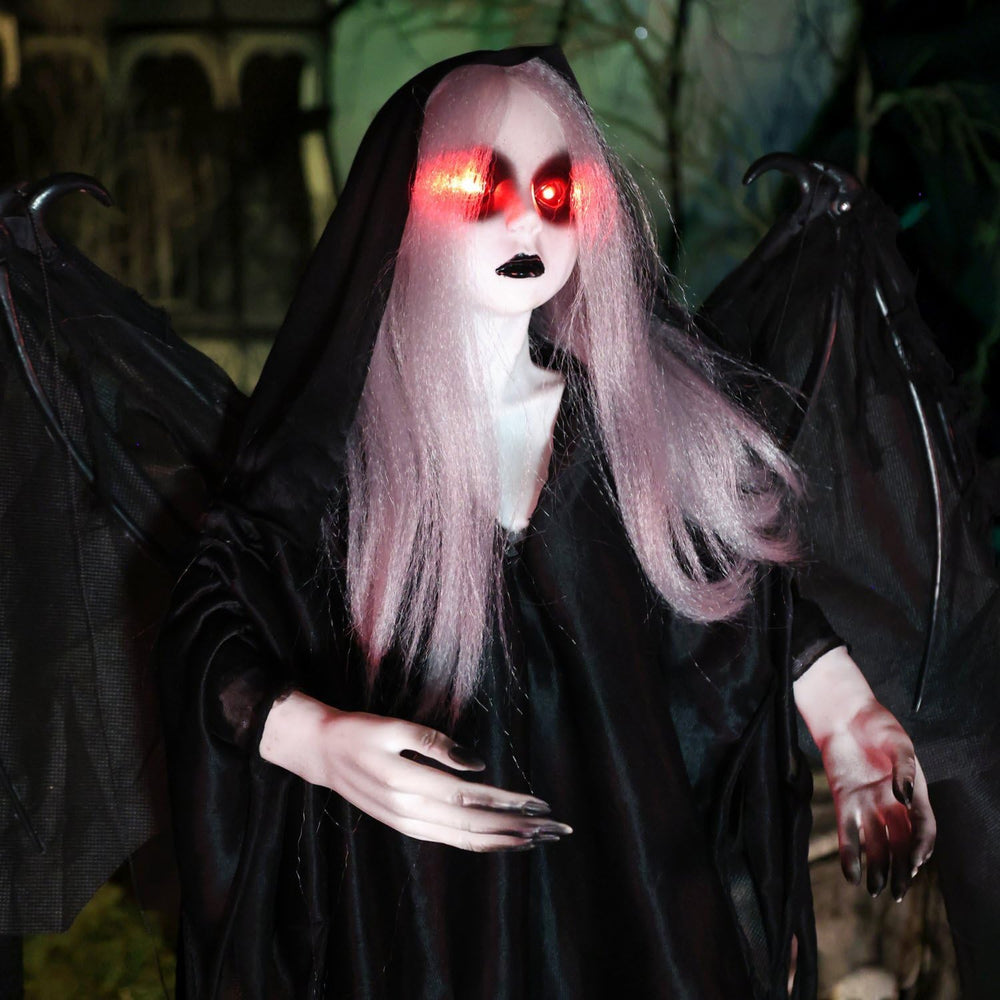 Haunted Hill Farm 3.1-Ft. Winged Creepy Girl Animatronic