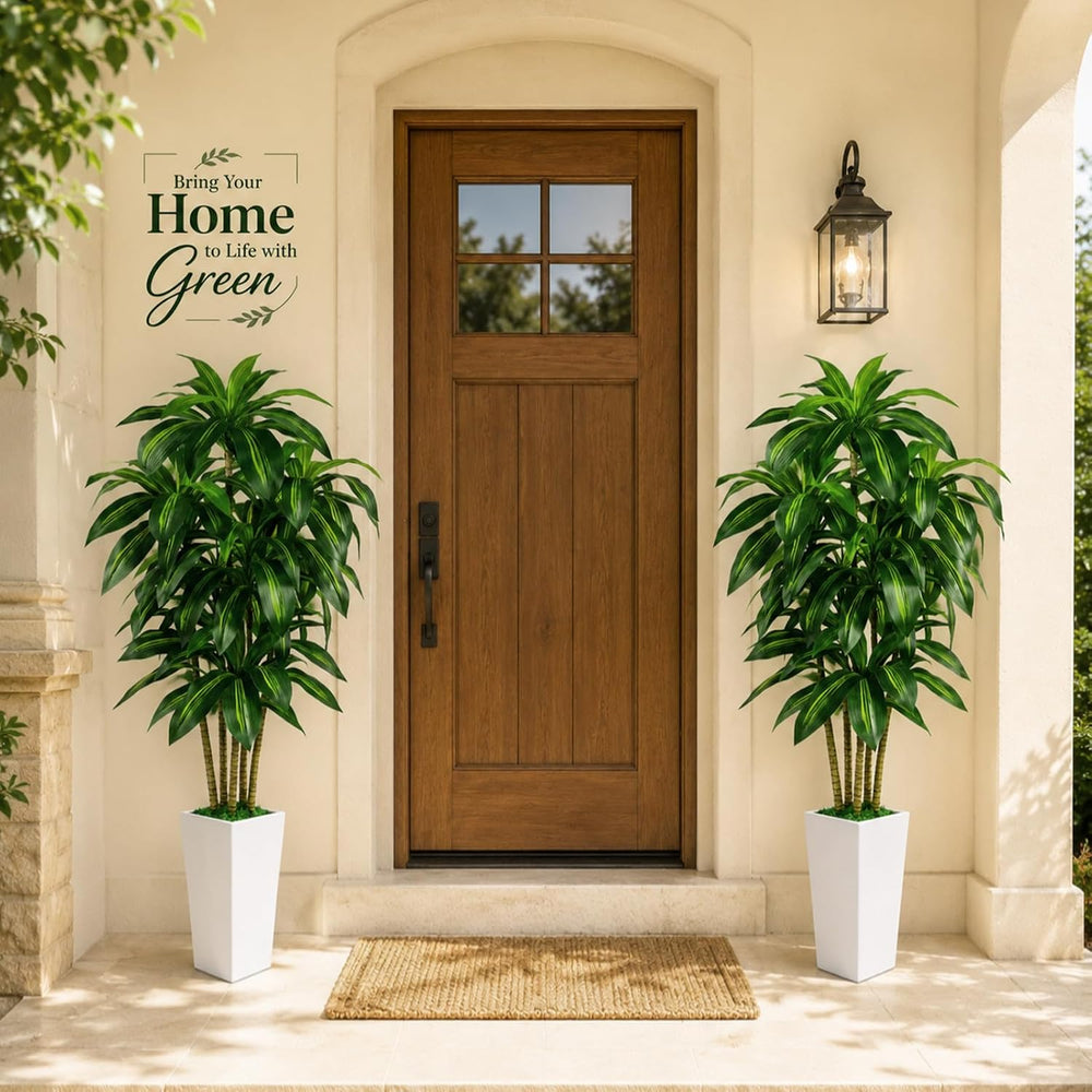 Artificial Dracaena Plants Indoor, 5FT Fake Tree Plants with Tall Planter