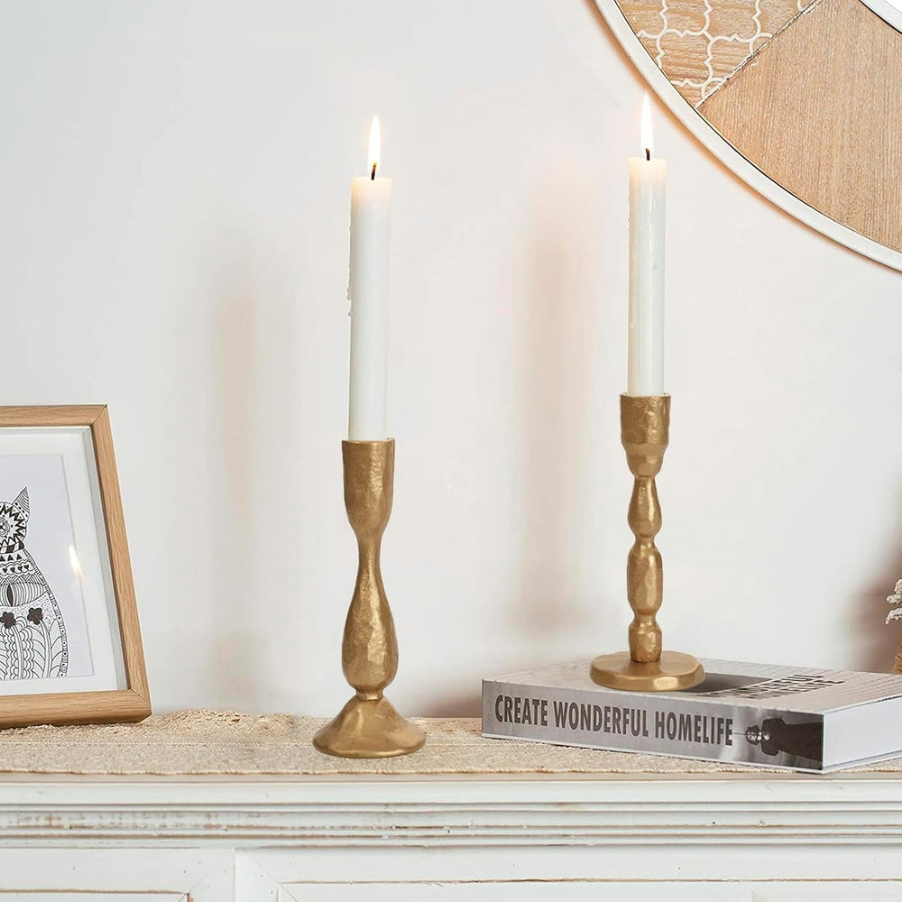 Antique Brass Handcrafted Iron Taper Candle Holders