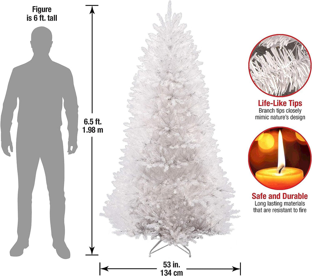 National Tree Company Artificial Full Christmas Tree, White, Dunhill Fir, Inc...