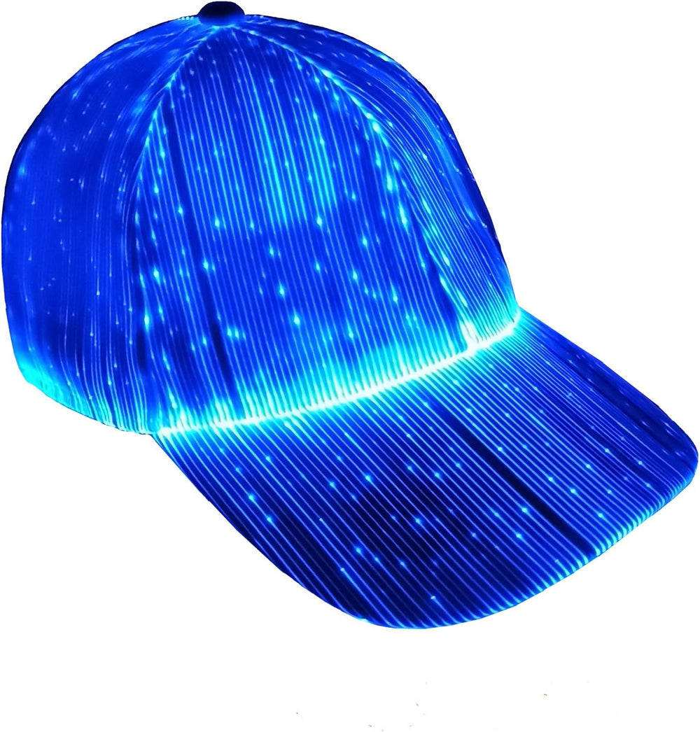 Ruconla Fiber optic cap LED hat with 7 colors luminous glowing EDC baseball h...