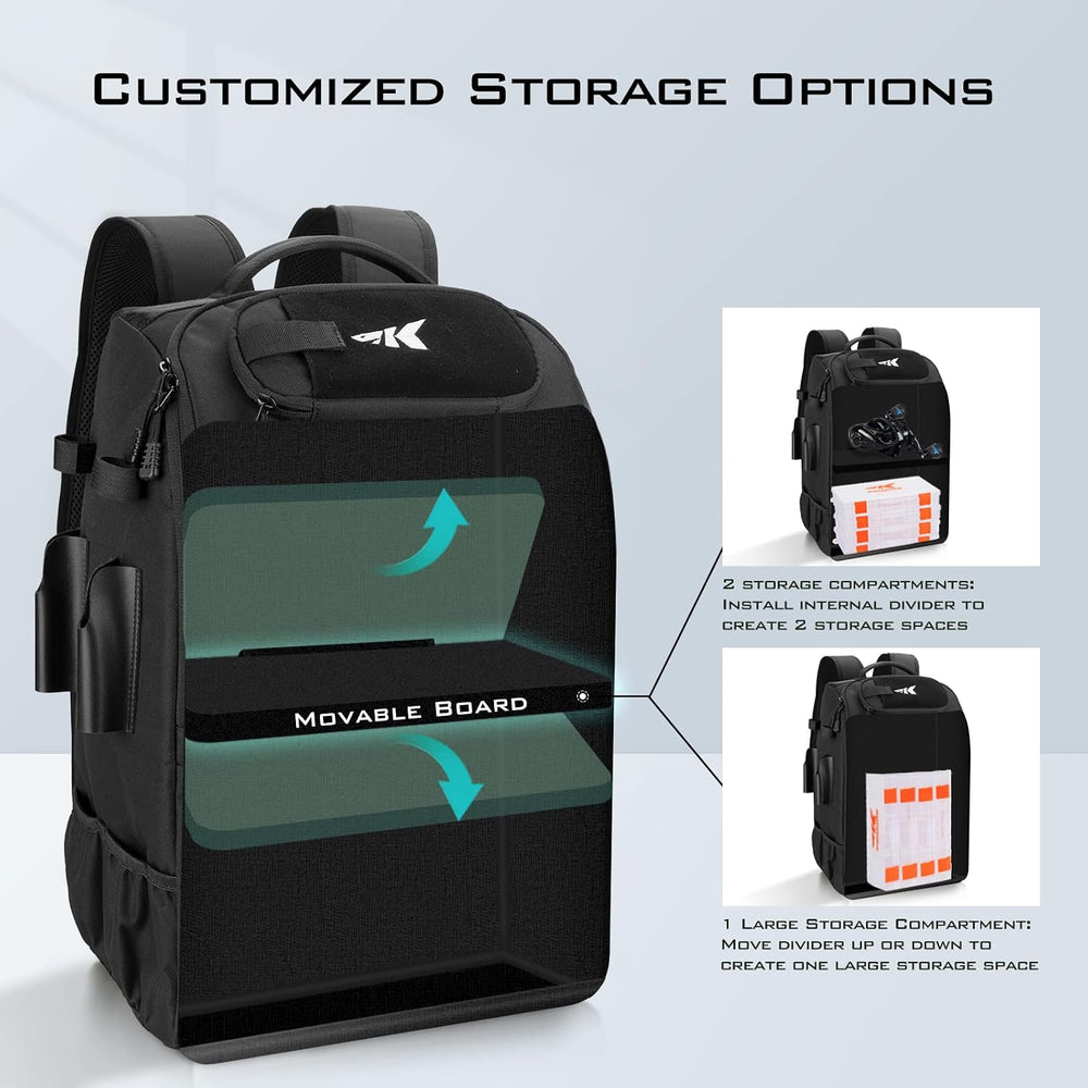 KastKing KarryAll Fishing Backpack with Rod Holder 4 Tackle Boxes, 40/26L