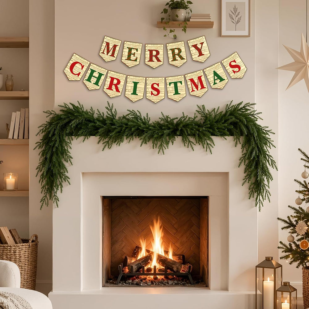 Christmas Norfolk Pine Garland Artificial Greenery Holiday Decor for Mantel