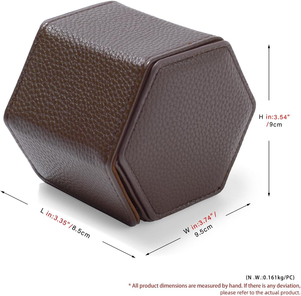 Oirlv Single Watch Box Brown Hexagonal