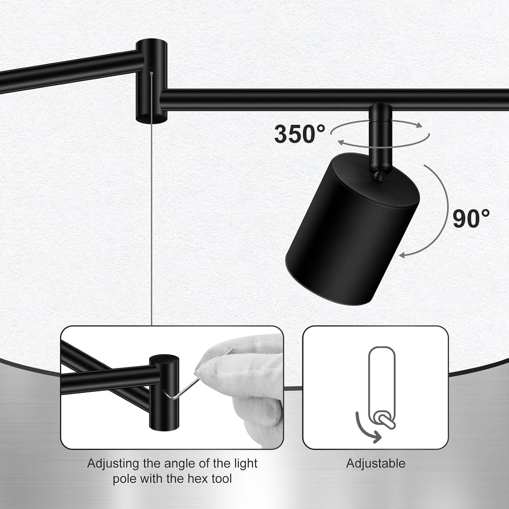 AUQUEE 8 Light Track Lighting Fixtures Ceiling, Matte Black Kichen Track Ligh...