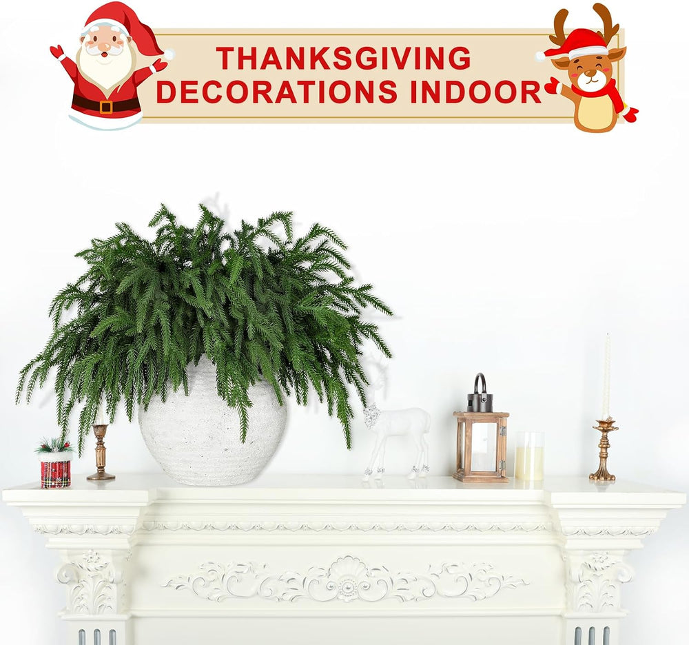 LZNPA 24 Pcs Realistic Christmas Pine Branches Natural Droopy Soft Bendable