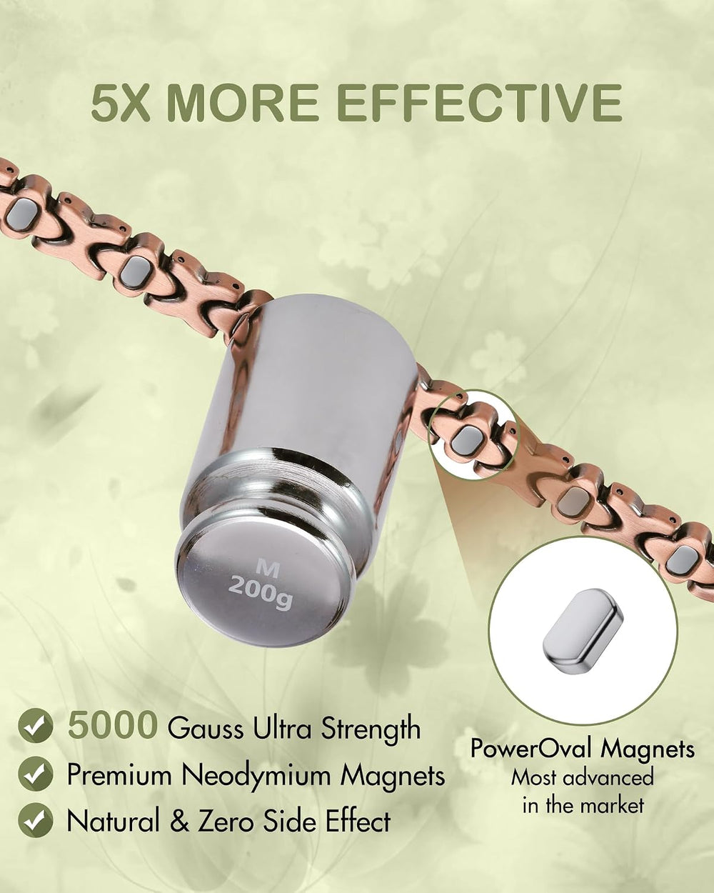 Feraco Pure Copper Bracelets for Women, Ultra Strength Magnetic Bracelet