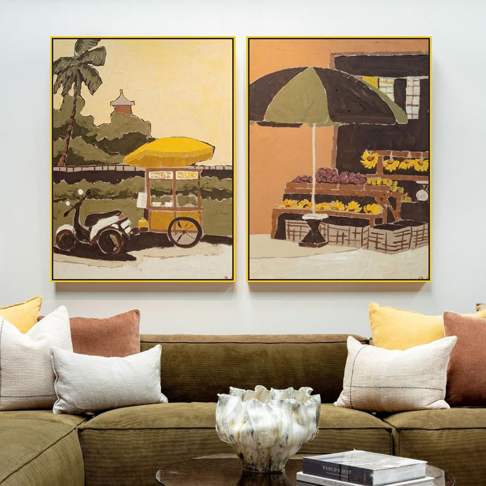 24x30 Canvas Floater Frame for Modern Paintings,1.5" Deep,Yellow