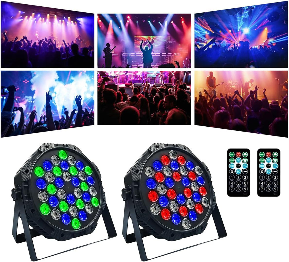 2-Packs 36LED Par Lights DJ Stage Light RGB