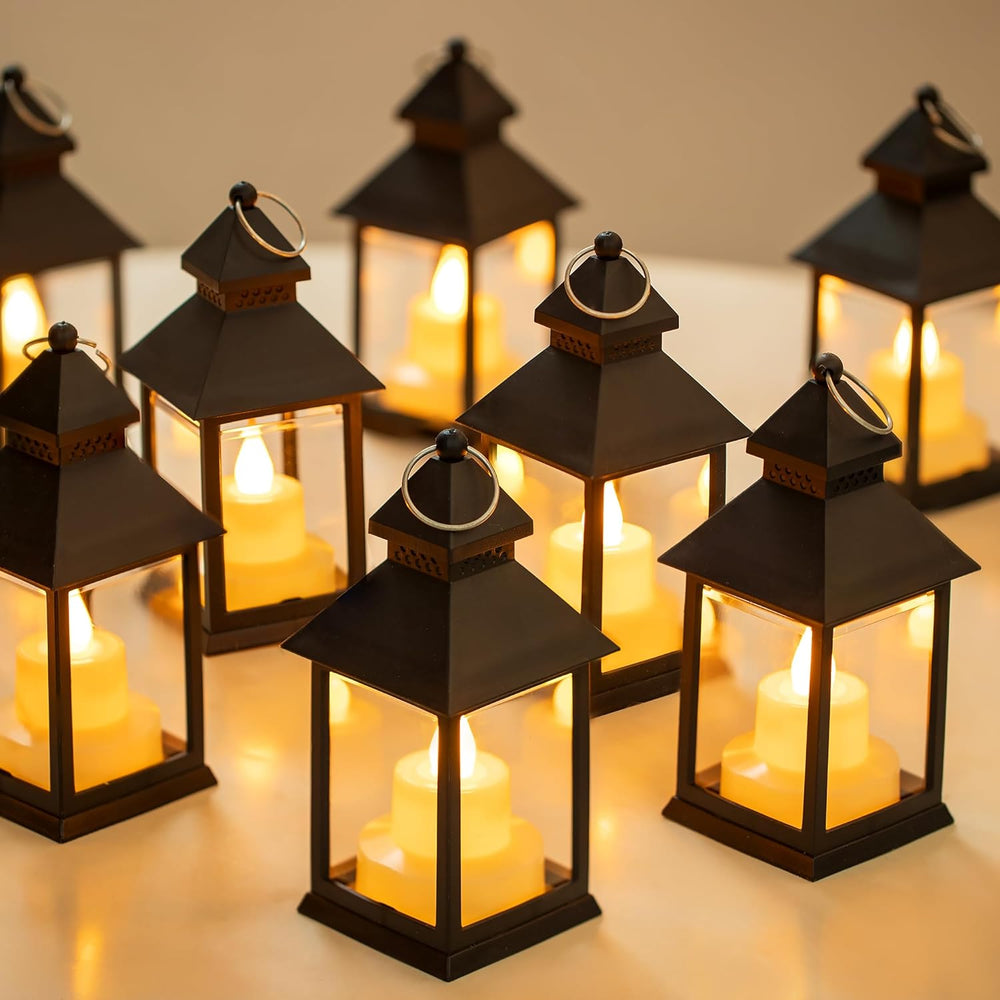 Romadedi Mini Lanterns Decorative, Black, Pack of 10