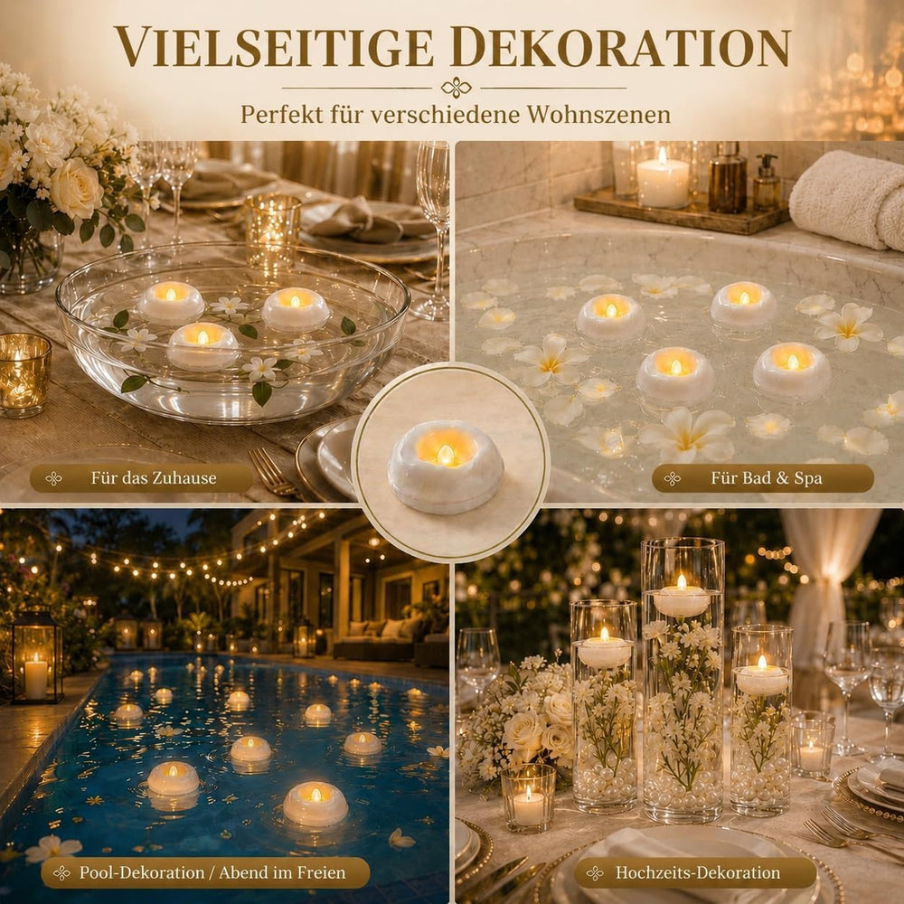 36 Pack 2.3” Flameless LED Floating Candles, Water-Activated Battery Operated...